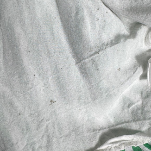 Pinch Womens Green White Striped Short Sleeve Tiered Button Down Shirt Dress L - Picture 9 of 9